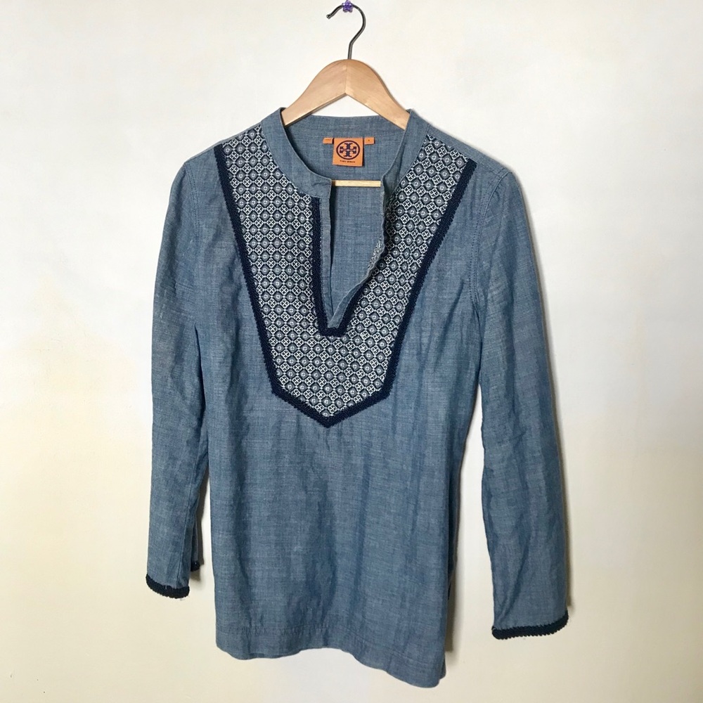Tory Burch Denim Tunic Sz 8